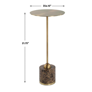   Brushed Brass Pedestal Drink Table | Oroa.com