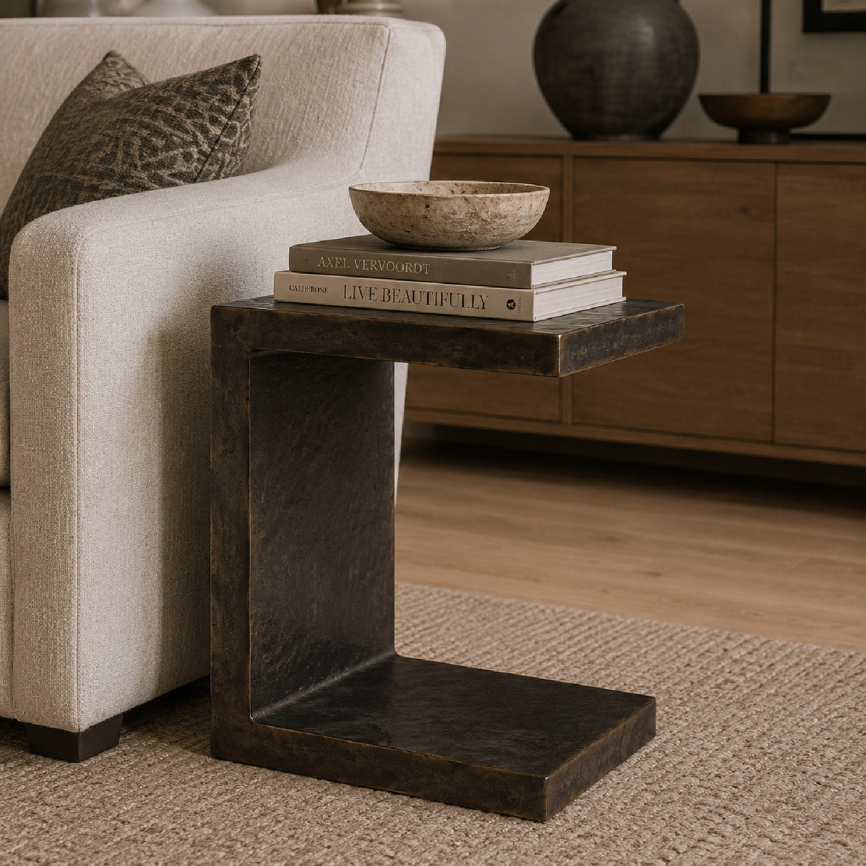   Golden Bronze Indoor/Outdoor Side Table | Oroa.com