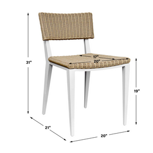   White Aluminum Outdoor Dining Chair | Oroa.com