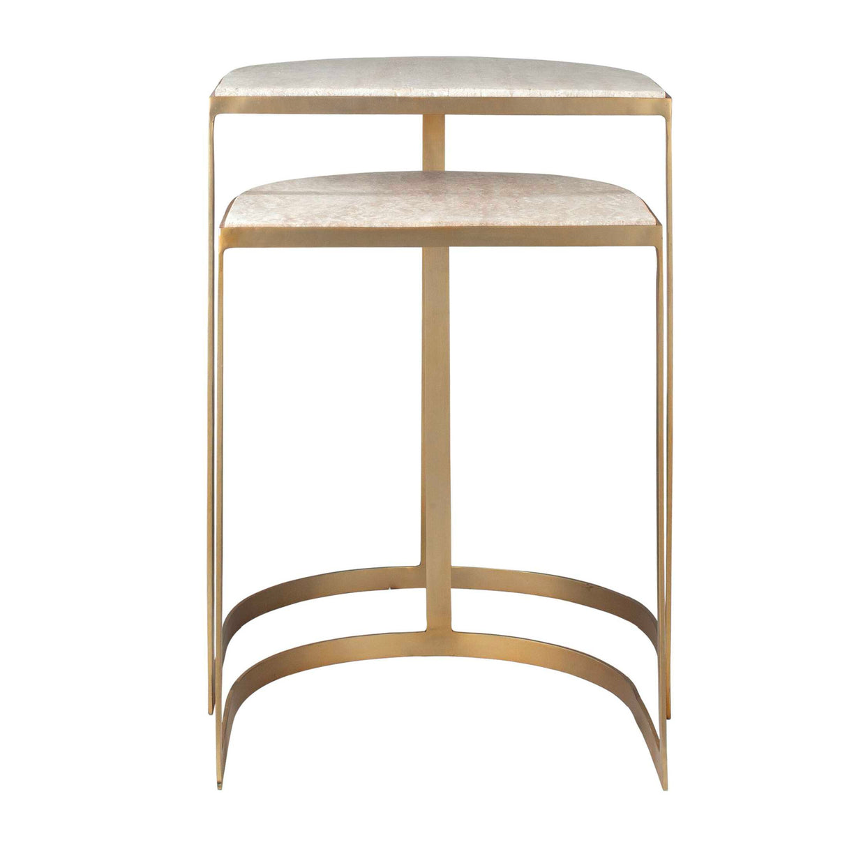   Gold Framed Travertine Nesting Table | Oroa.com