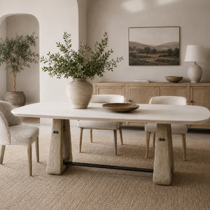   White Rectangular Indoor/Outdoor Dining Table | Oroa.com