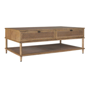   2-Drawer Rattan Cane Coffee Table | Oroa.com