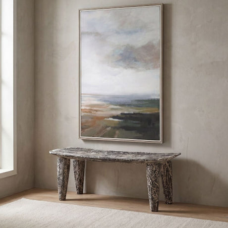   Hand-Carved Suar Wood Bench | Oroa.com
