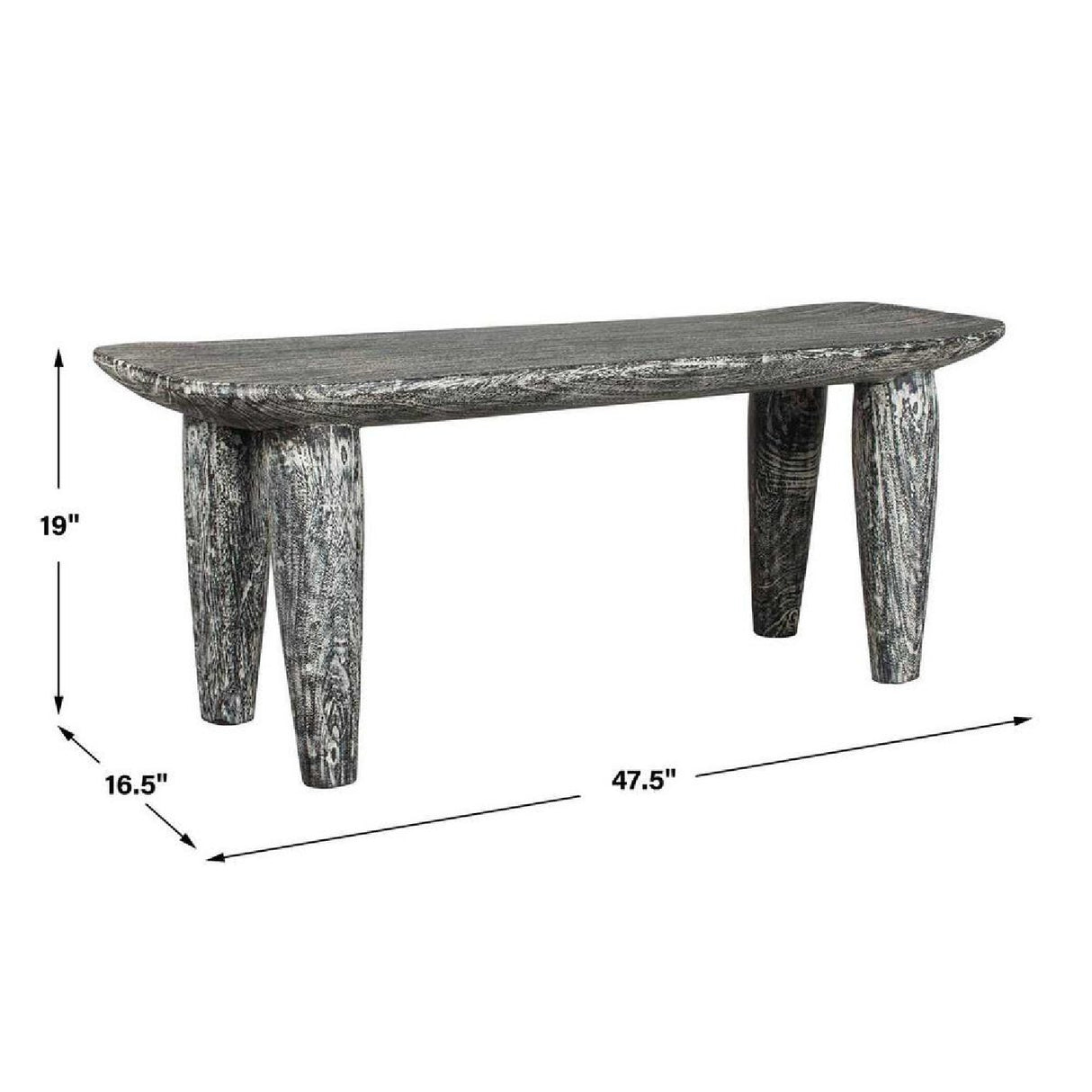   Hand-Carved Suar Wood Bench | Oroa.com