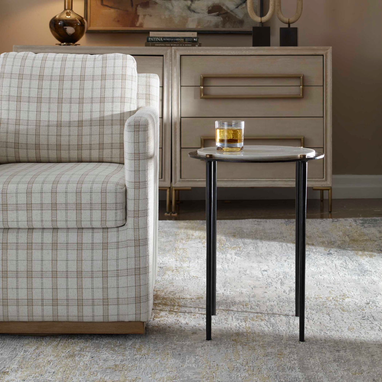   Gray Marble Accent Table | Oroa.com