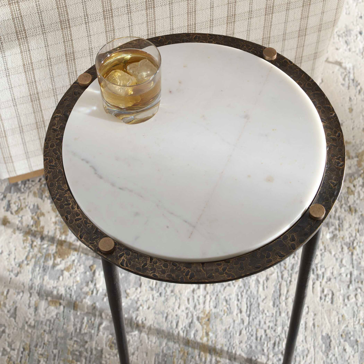   Gray Marble Accent Table | Oroa.com