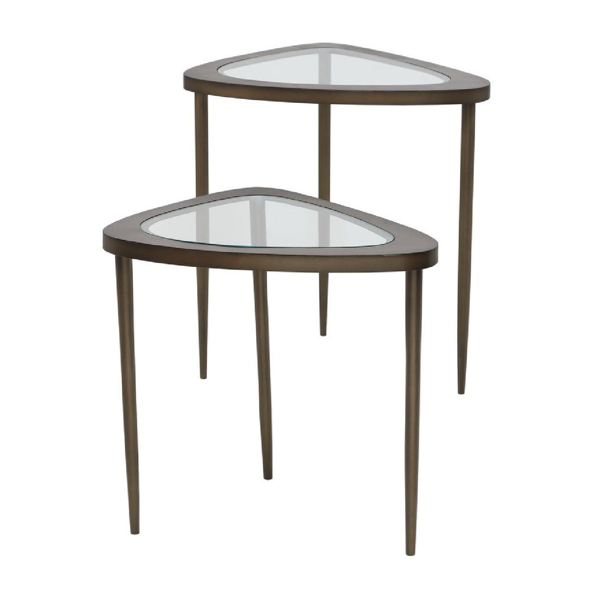   Triangular Glass Nesting Accent Tables (2) | Oroa.com