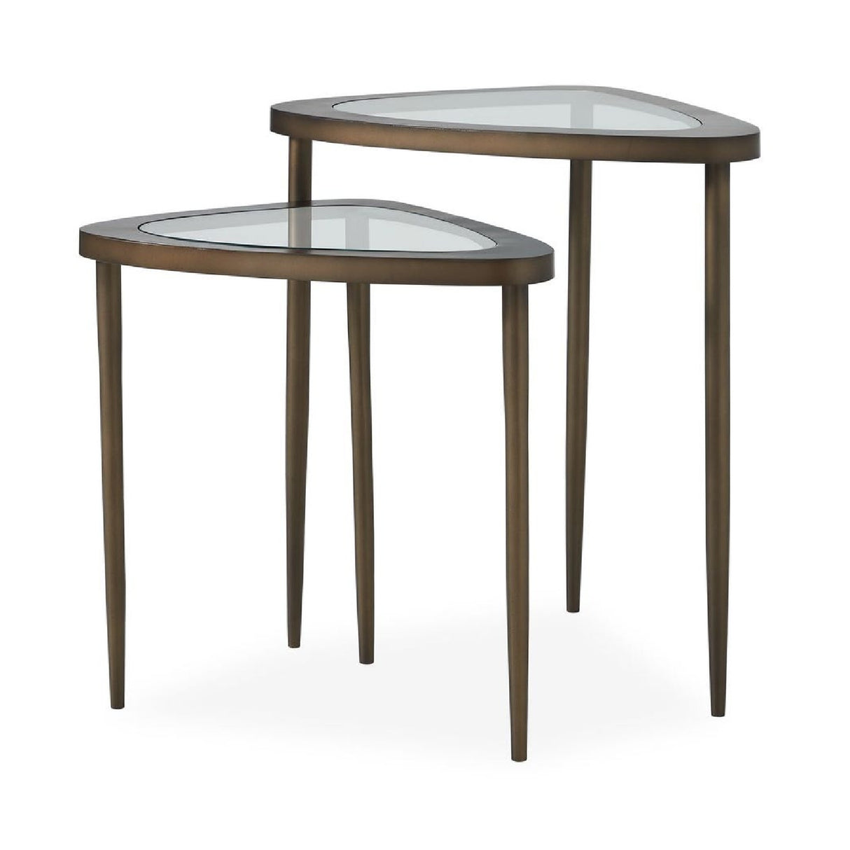   Triangular Glass Nesting Accent Tables (2) | Oroa.com