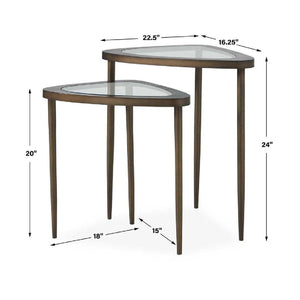   Triangular Glass Nesting Accent Tables (2) | Oroa.com