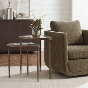   Triangular Glass Nesting Accent Tables (2) | Oroa.com