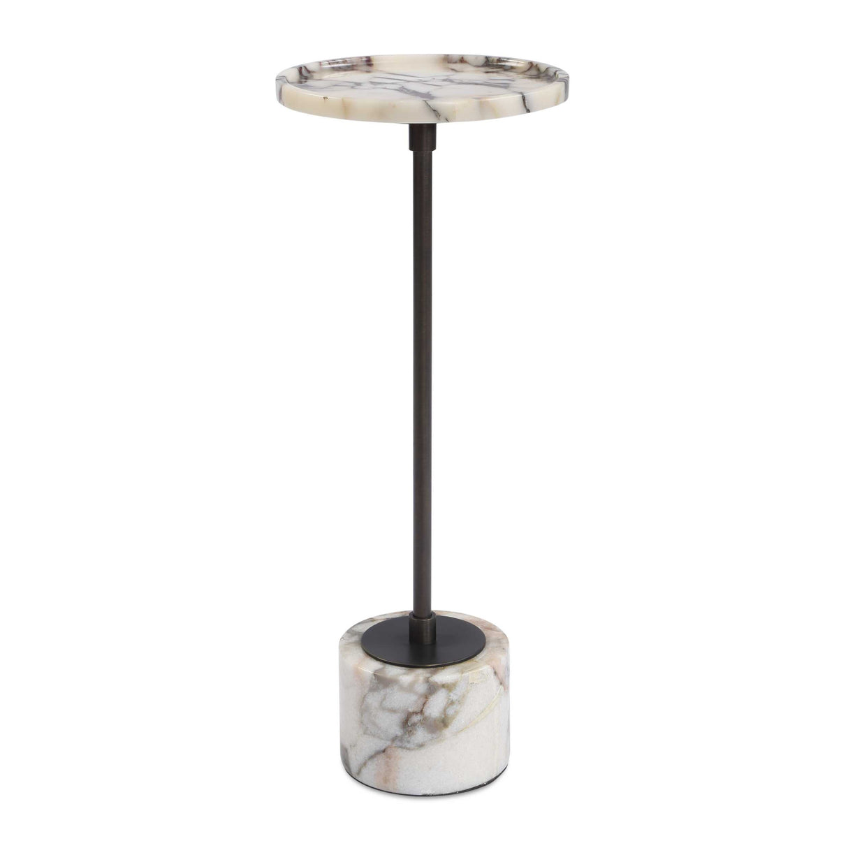   White Marble Round Drink Table | Oroa.com