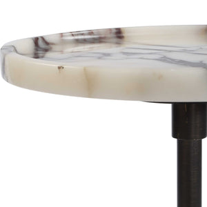   White Marble Round Drink Table | Oroa.com