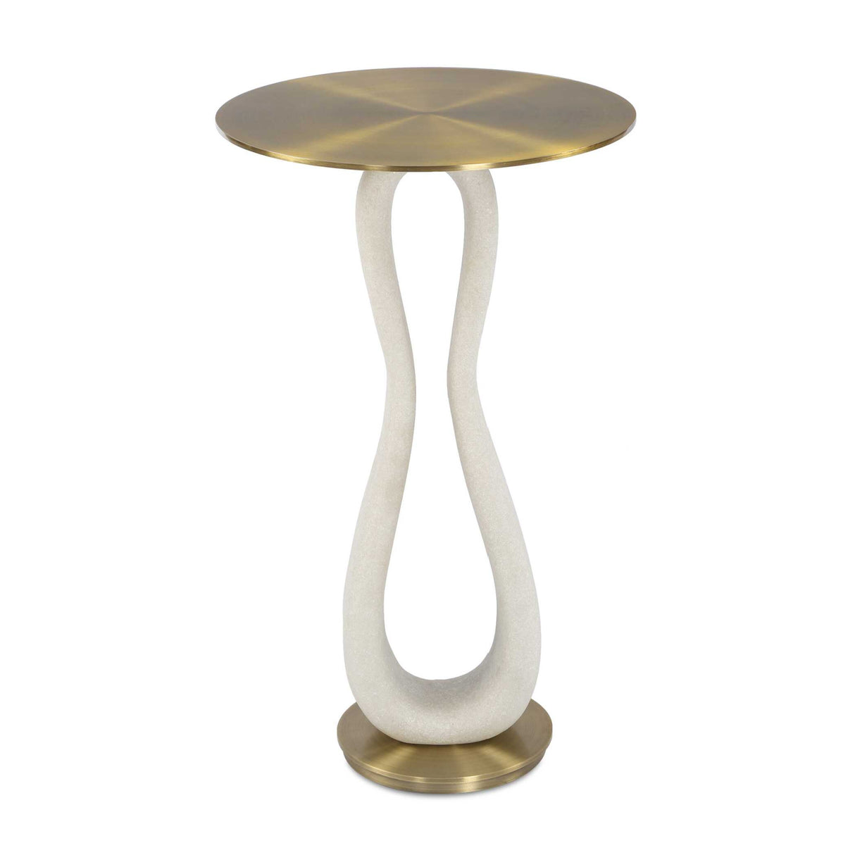   White Stone Hourglass Accent Table | Oroa.com