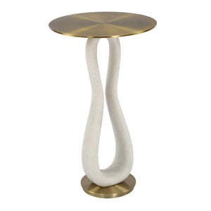   White Stone Hourglass Accent Table | Oroa.com