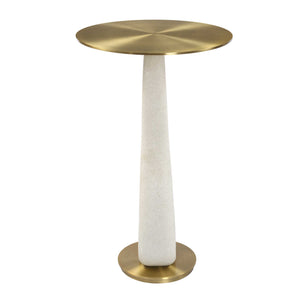  White Stone Hourglass Accent Table | Oroa.com
