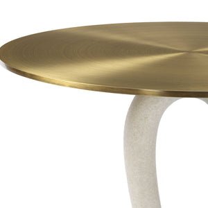   White Stone Hourglass Accent Table | Oroa.com
