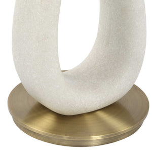   White Stone Hourglass Accent Table | Oroa.com