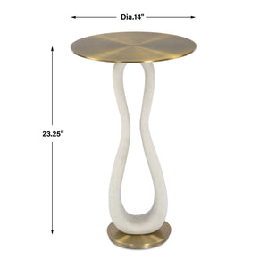   White Stone Hourglass Accent Table | Oroa.com