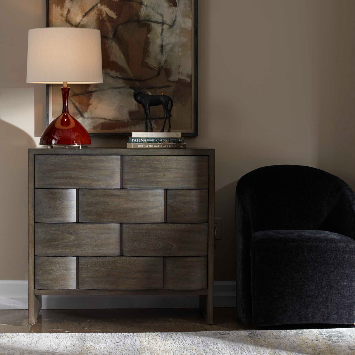   Brown Wooden 4-Drawer Chest | Oroa.com