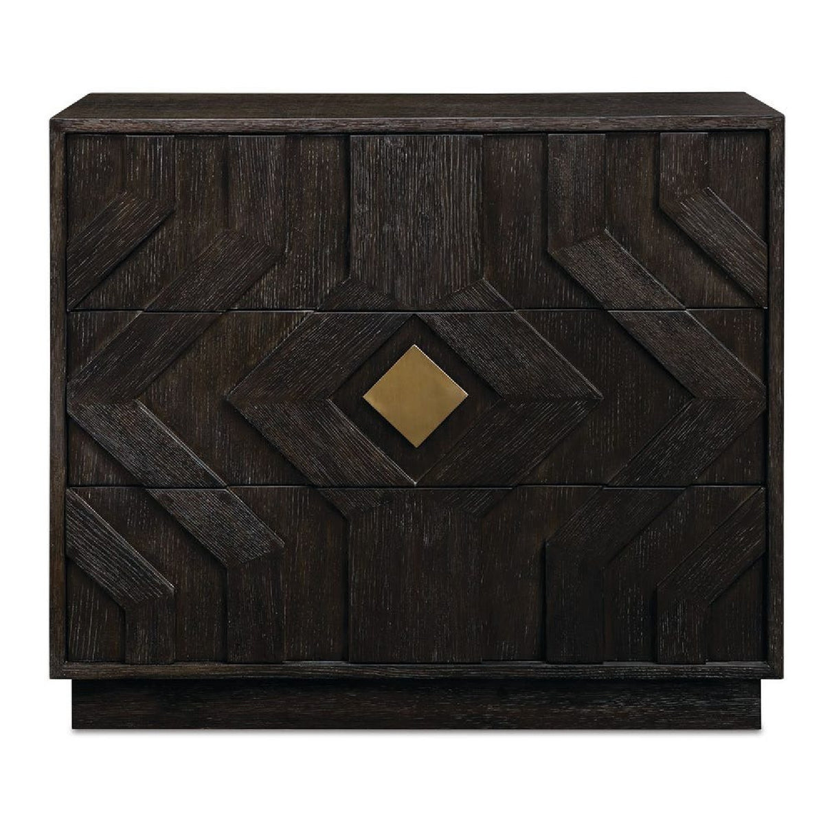   Black Oak Chevron 3-Drawer Chest | Oroa.com