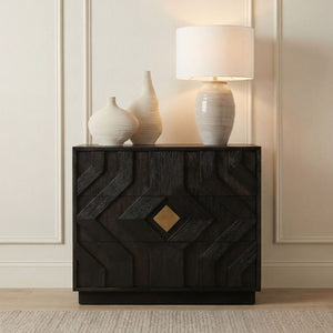   Black Oak Chevron 3-Drawer Chest | Oroa.com