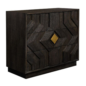   Black Oak Chevron 3-Drawer Chest | Oroa.com