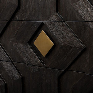   Black Oak Chevron 3-Drawer Chest | Oroa.com