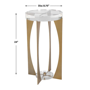   Brass Open-Frame Crystal Accent Table | Oroa.com