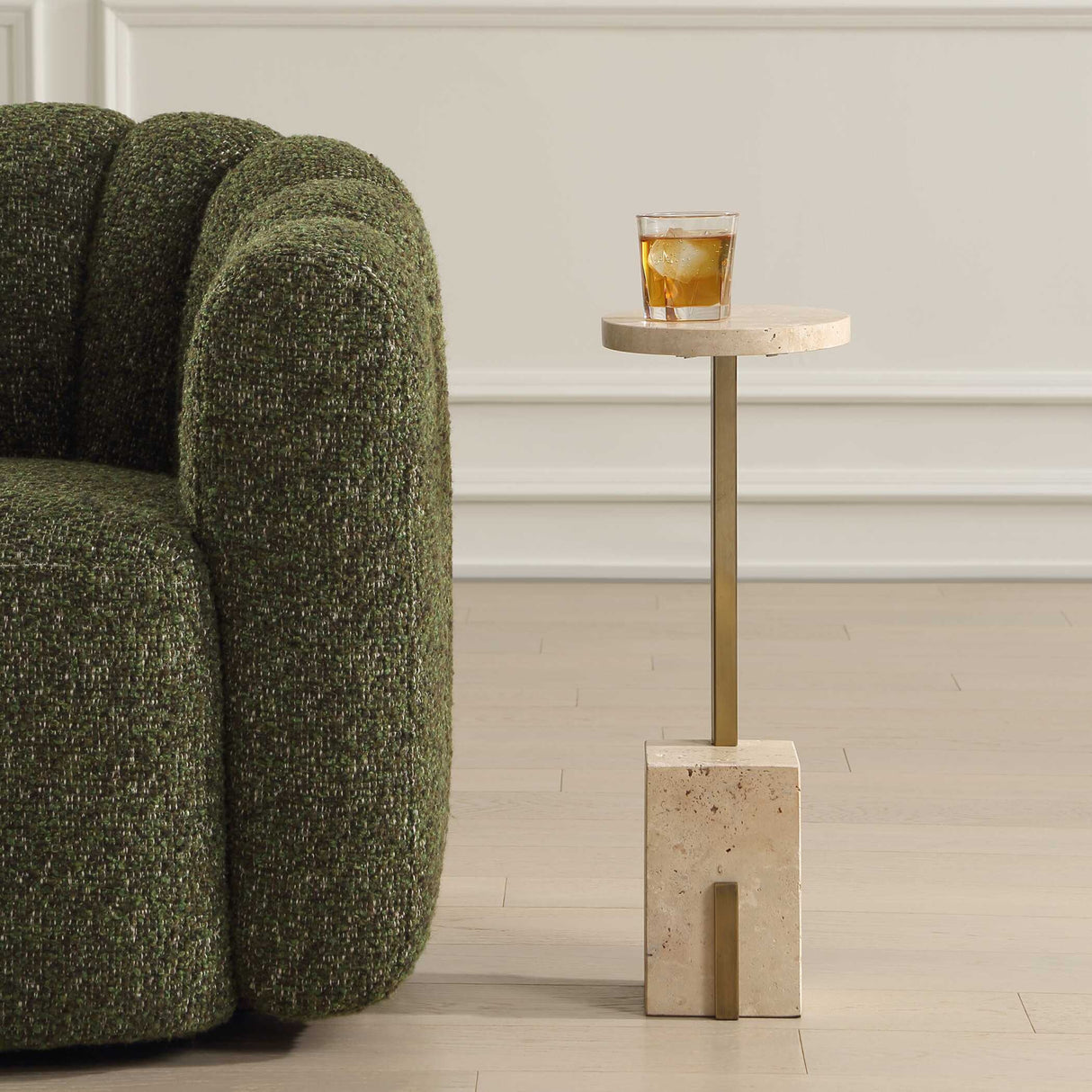   Oval Travertine Accent Table | Oroa.com