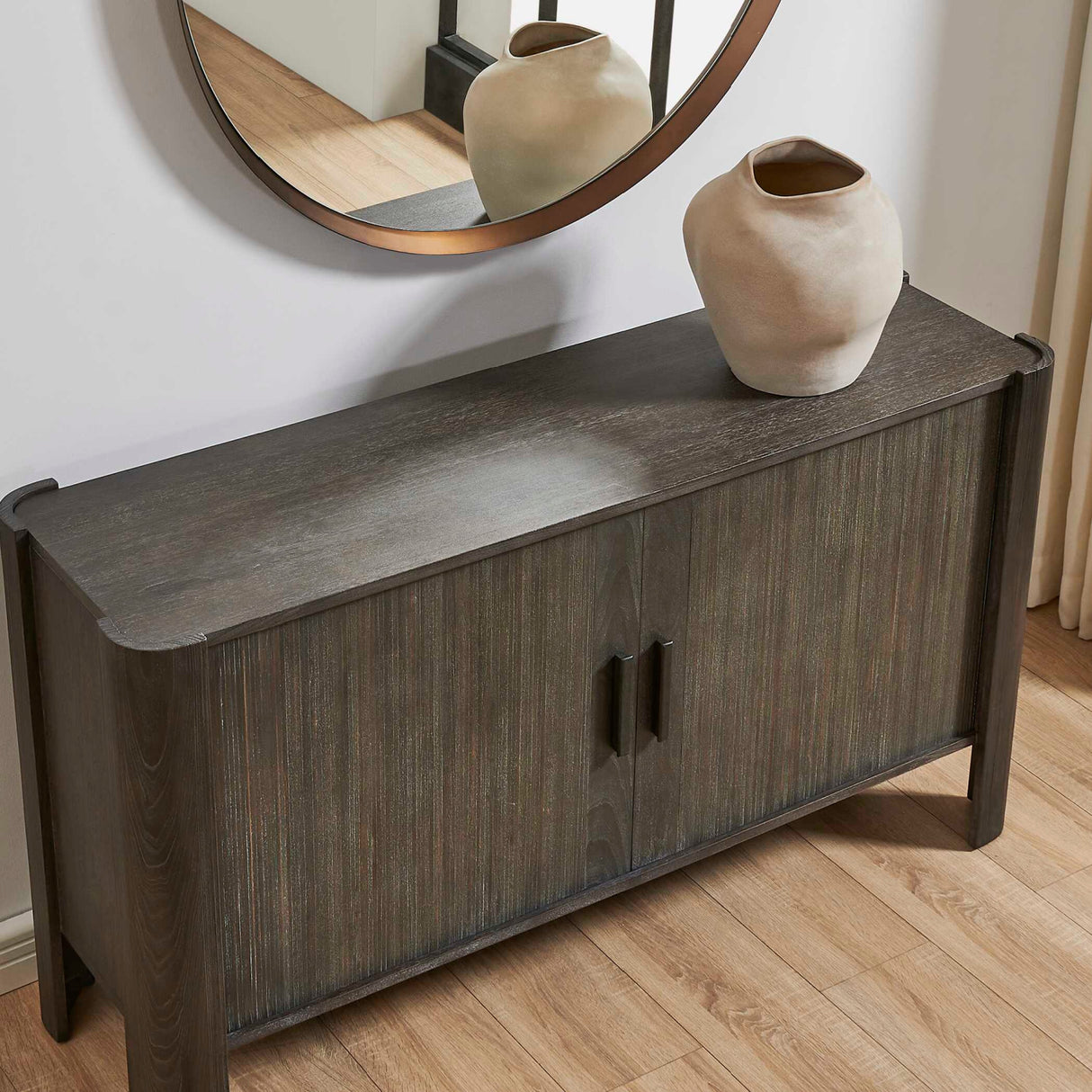   Gray Wooden Sliding Door Cabinet | Oroa.com