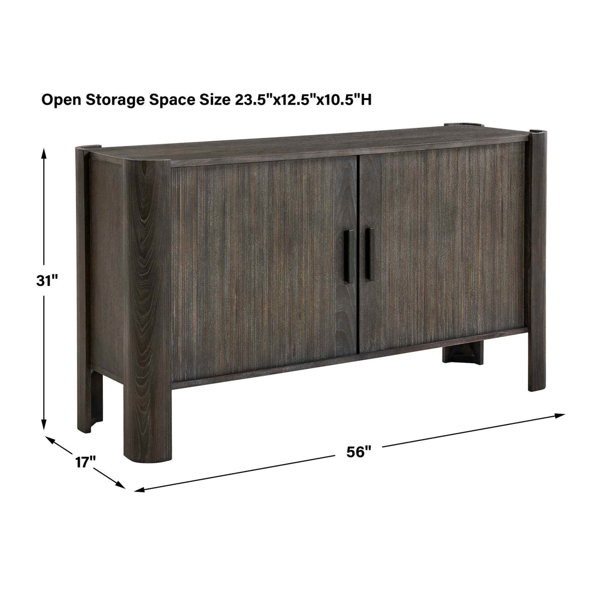   Gray Wooden Sliding Door Cabinet | Oroa.com