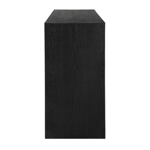   Black Grasscloth 4-Door Cabinet | Oroa.com