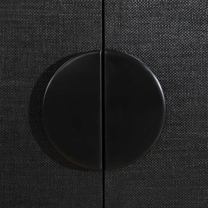   Black Grasscloth 4-Door Cabinet | Oroa.com