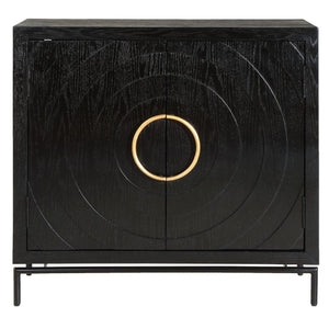   Black Fir Wood 2-Door Cabinet | Oroa.com