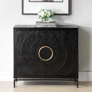   Black Fir Wood 2-Door Cabinet | Oroa.com