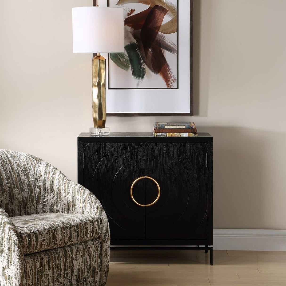   Black Fir Wood 2-Door Cabinet | Oroa.com