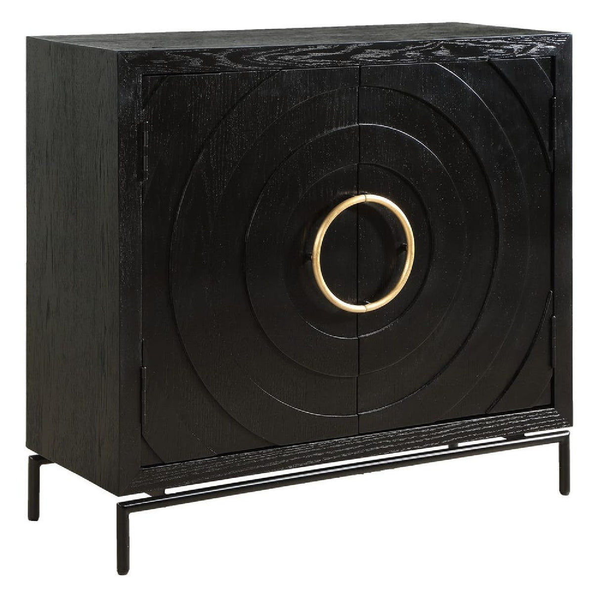   Black Fir Wood 2-Door Cabinet | Oroa.com