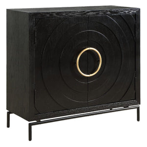   Black Fir Wood 2-Door Cabinet | Oroa.com