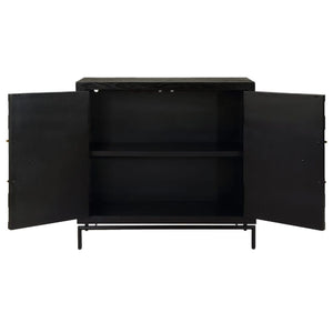   Black Fir Wood 2-Door Cabinet | Oroa.com
