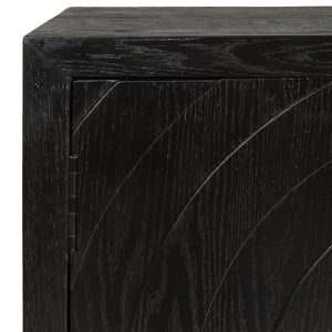   Black Fir Wood 2-Door Cabinet | Oroa.com