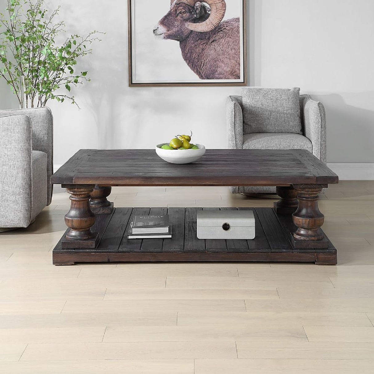   Dark Fir Wood Coffee Table | Oroa.com