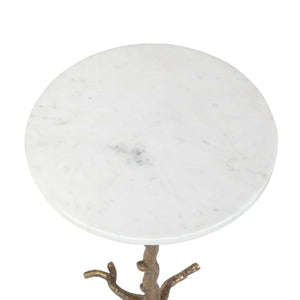  Round White Marble Accent Table | Oroa.com