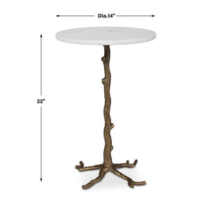   Round White Marble Accent Table | Oroa.com