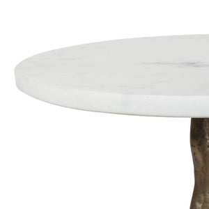   Round White Marble Accent Table | Oroa.com