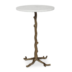   Round White Marble Accent Table | Oroa.com