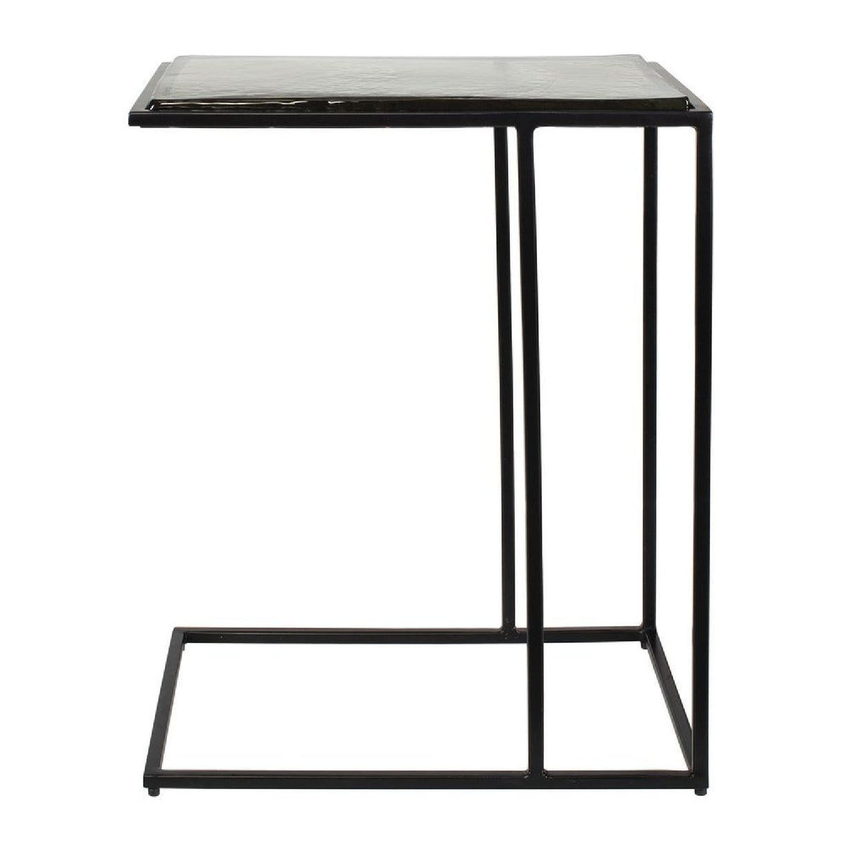   Cast Glass C-Shaped End Table | Oroa.com