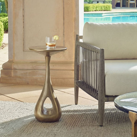   Antique Brass Indoor/Outdoor Accent Table | Oroa.com