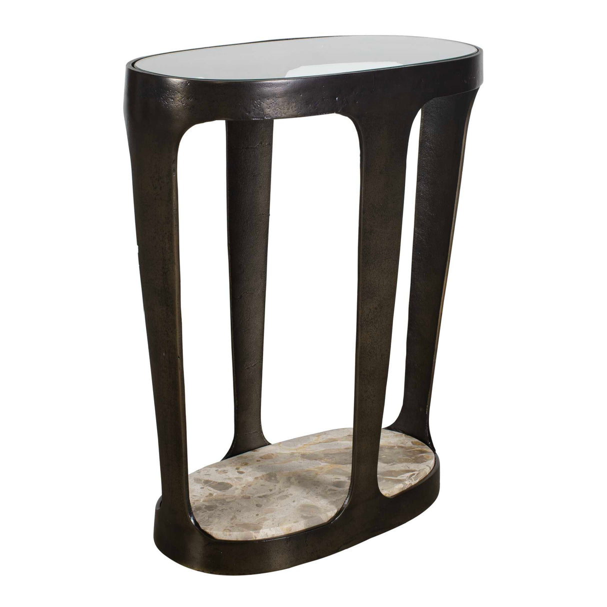   Bronze Framed Glass Accent Table | Oroa.com
