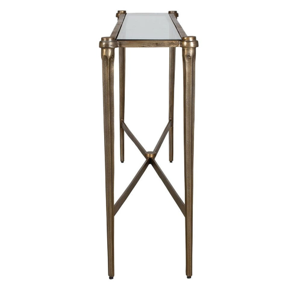   Antique Brass Framed Console Table | Oroa.com