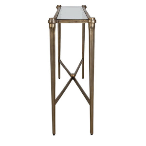   Antique Brass Framed Console Table | Oroa.com
